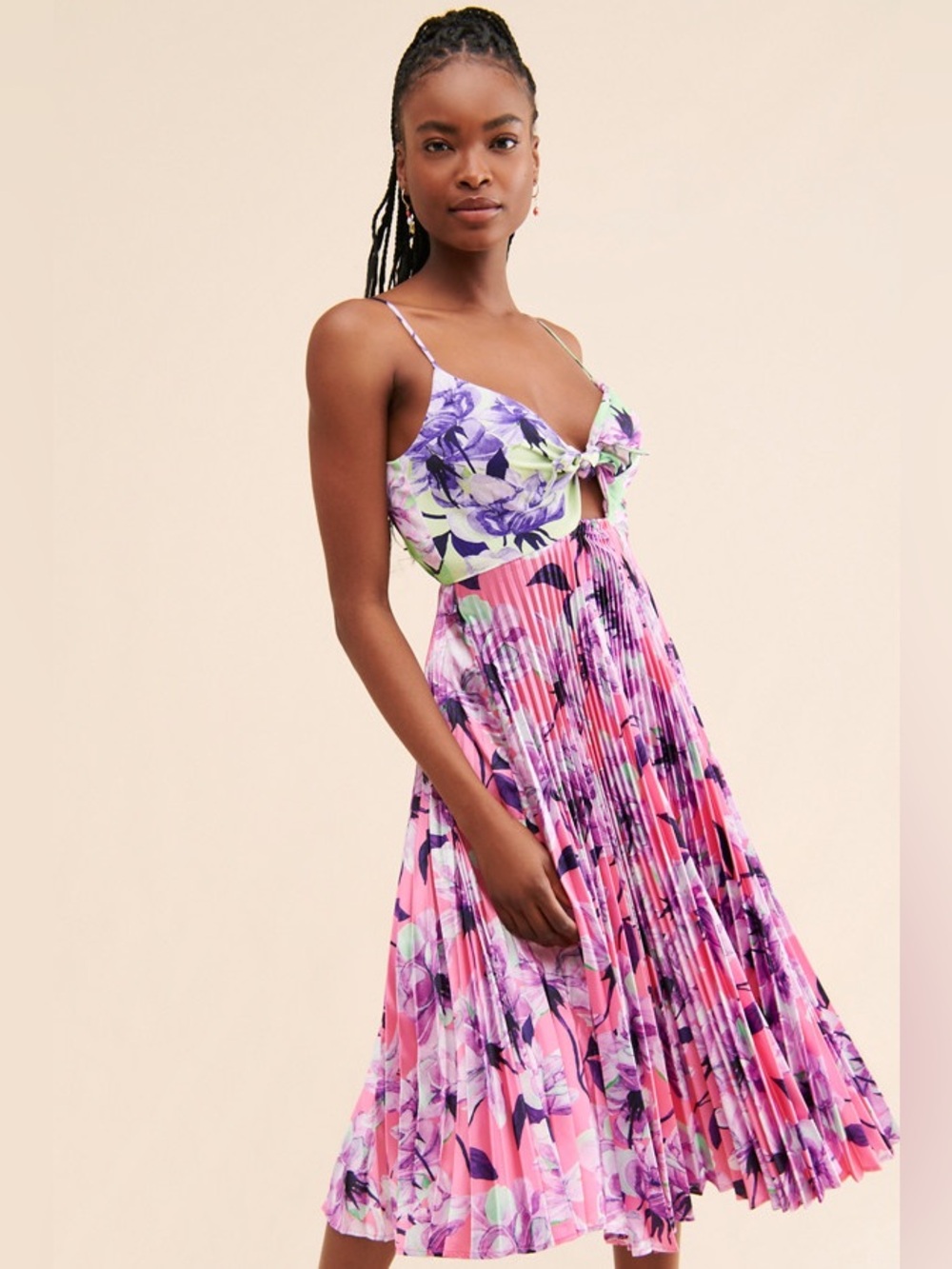 Delfi collective Quinn floral pleated mid dress